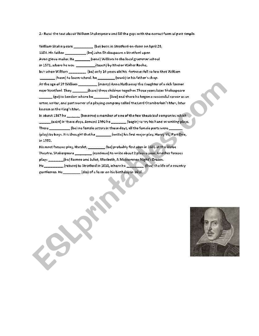 william shakespeare worksheet