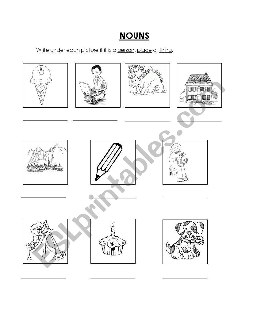 Nouns worksheet