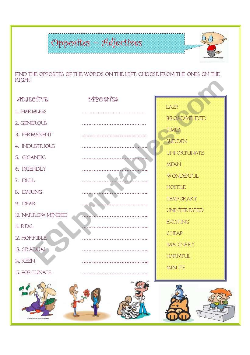 Opposites - Adjectives worksheet