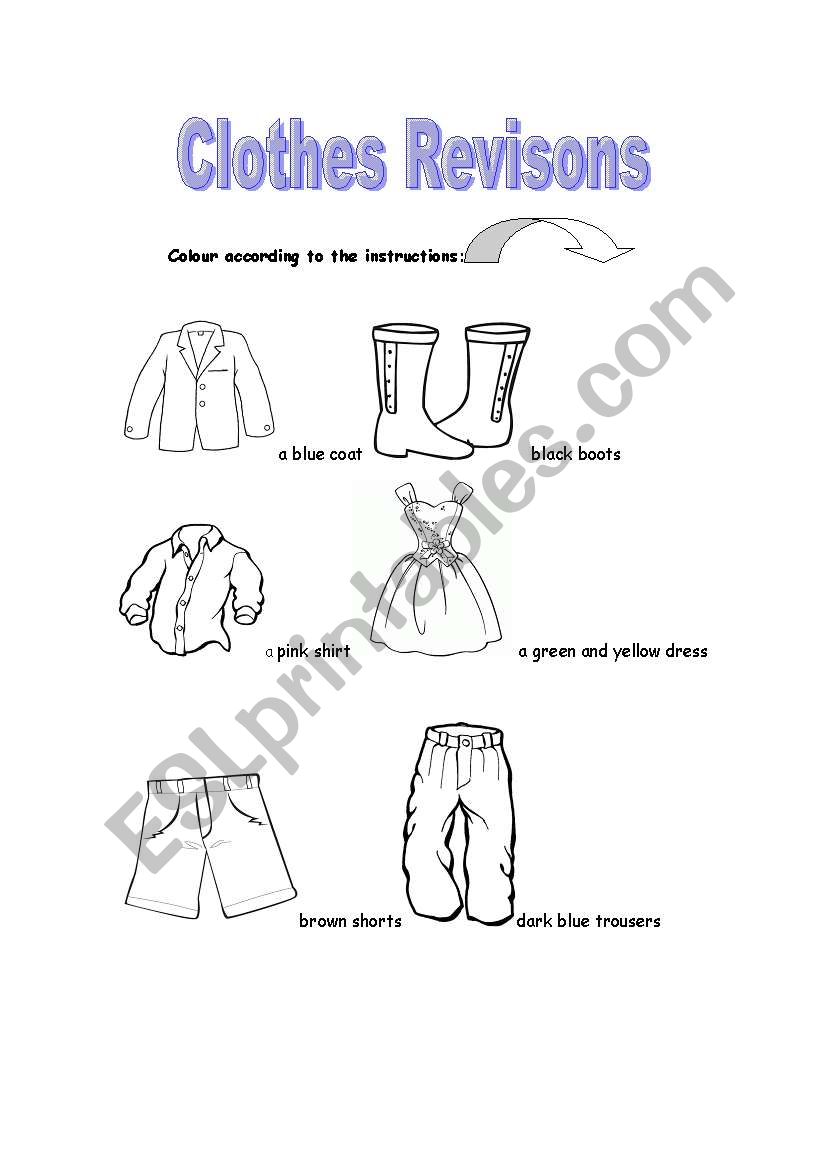 clothes worksheet