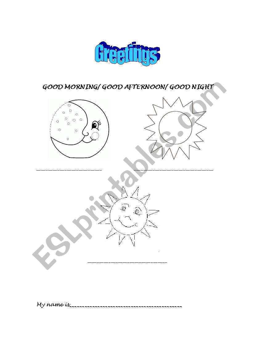 greetings worksheet