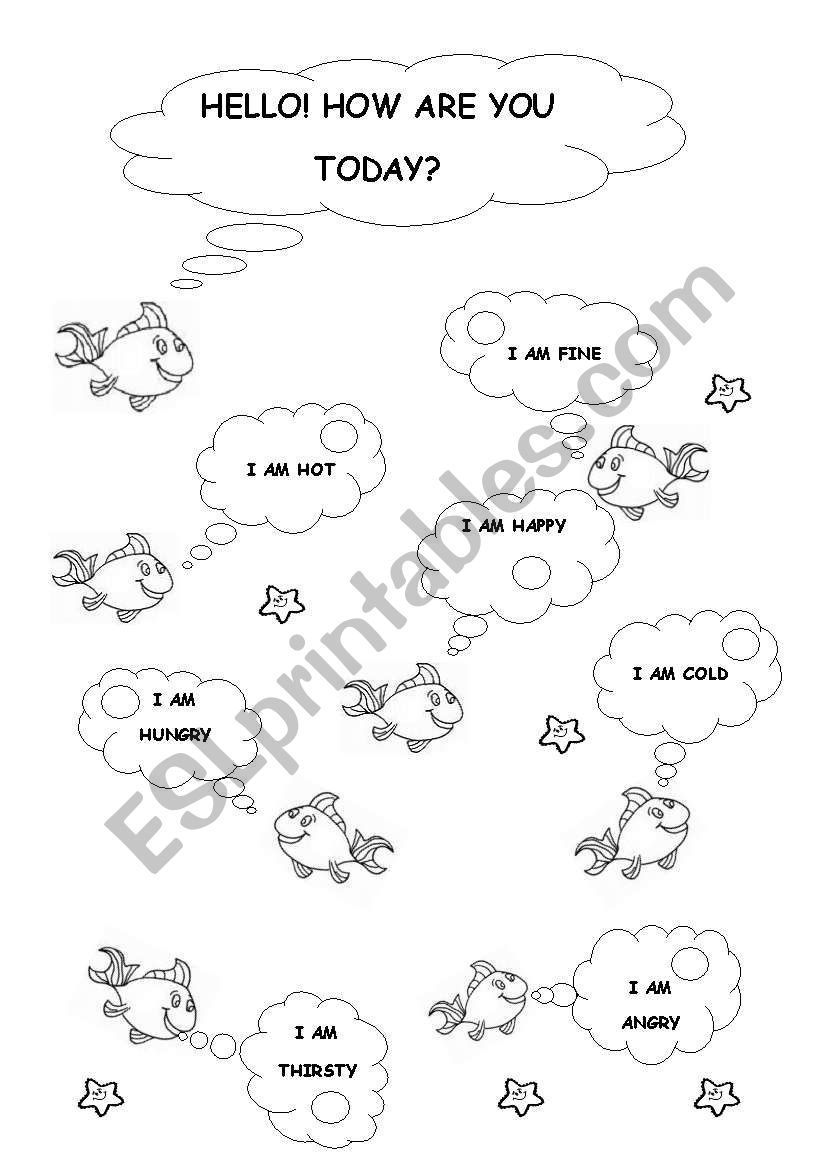 Greetings+feelings worksheet