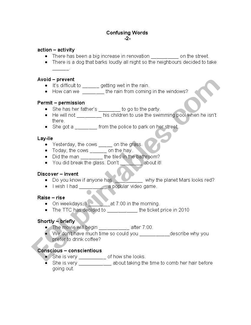 confusing-words-esl-worksheet-by-deirdrekelly