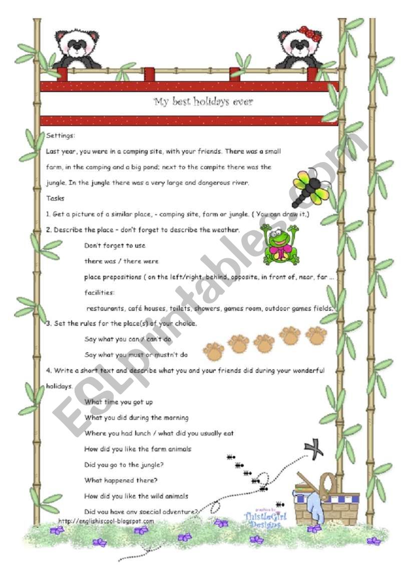 Camp Granada Project worksheet