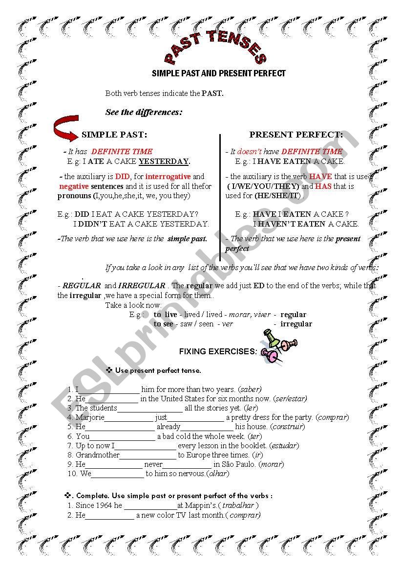 Past Tense worksheet