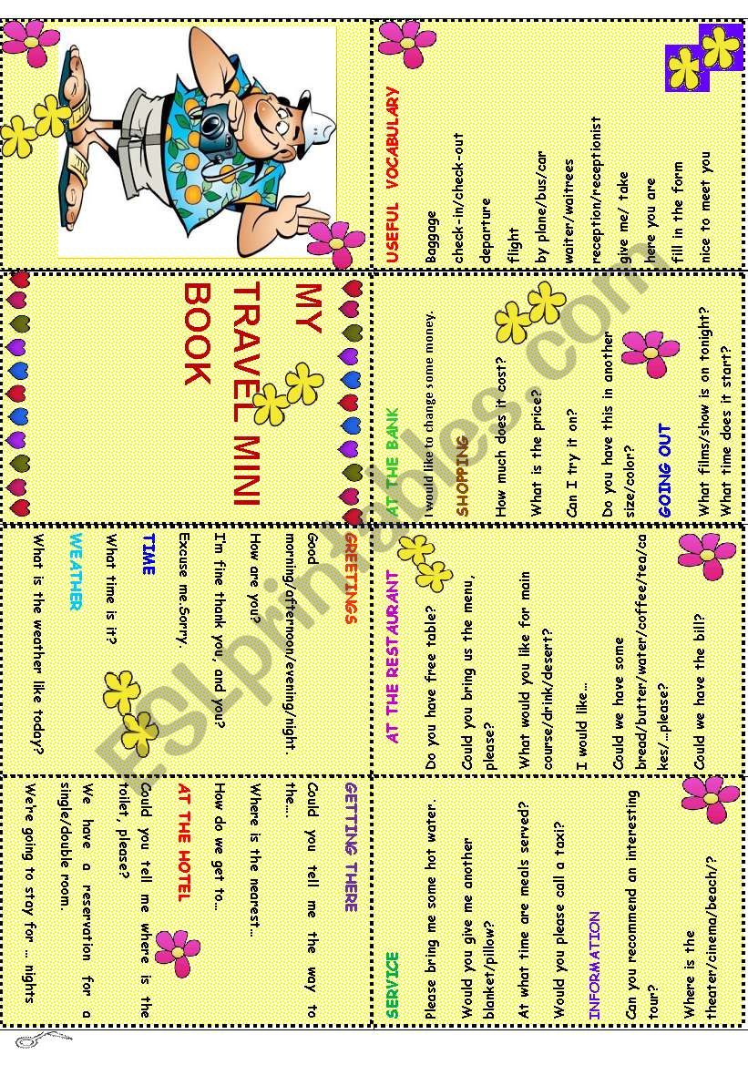  TRAVEL MINI BOOK worksheet