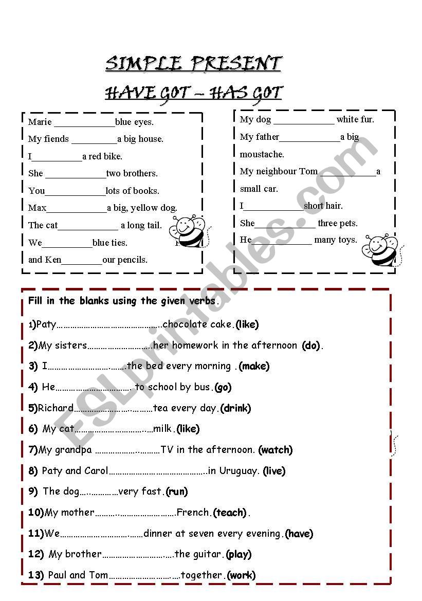 present simple worksheet