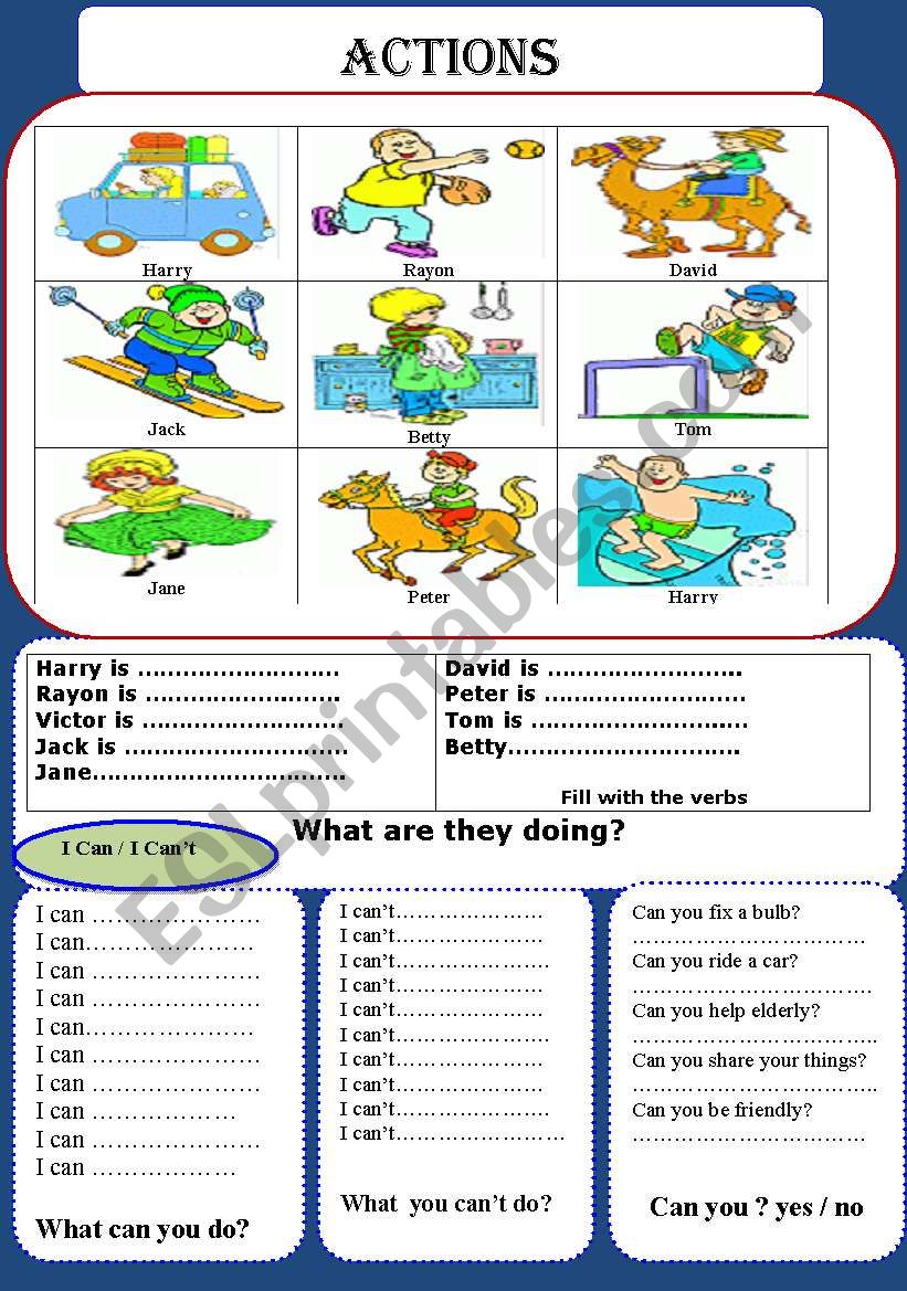 actions worksheet