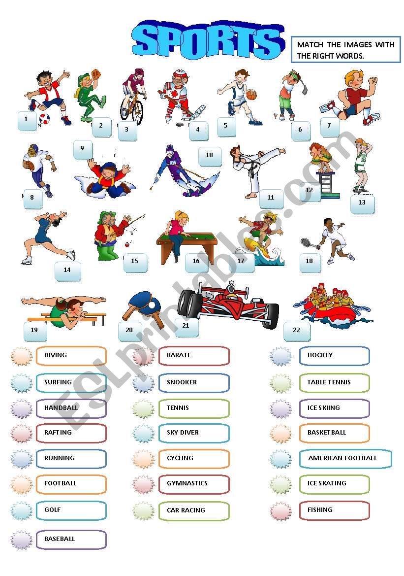 SPORTS worksheet