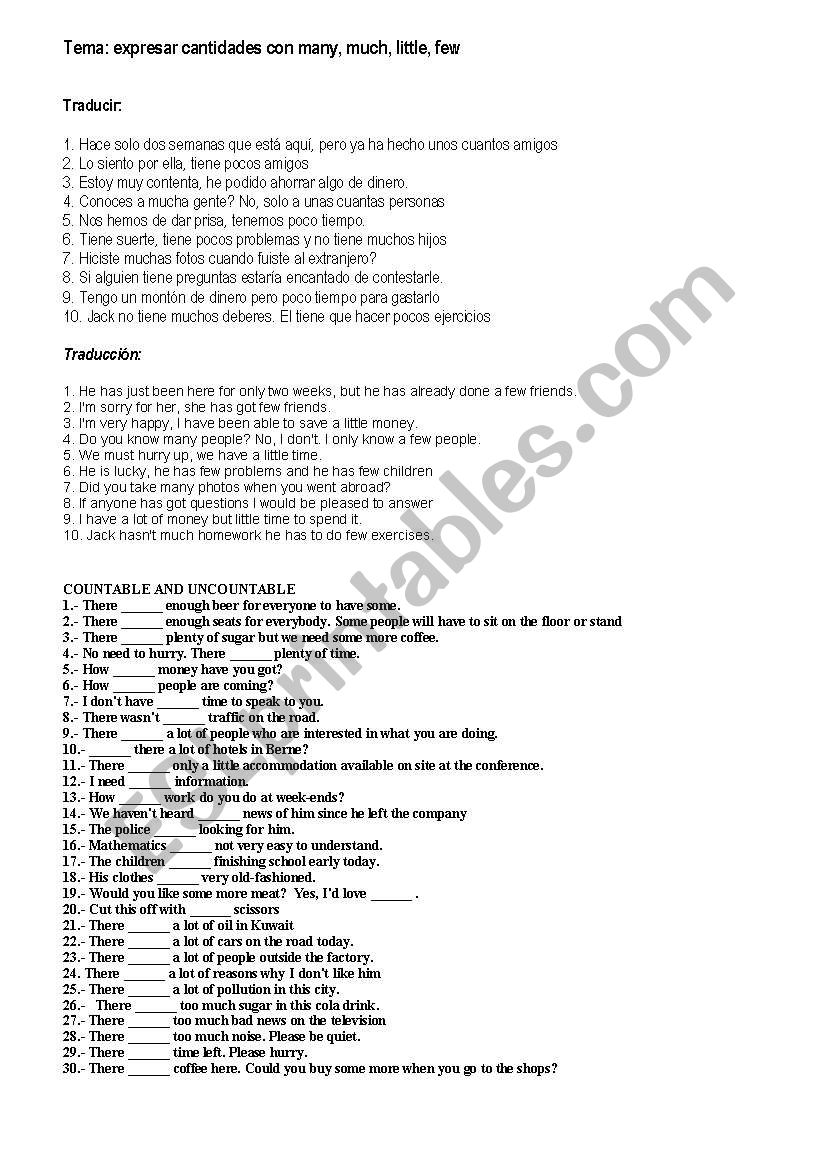 countable and noncountable worksheet