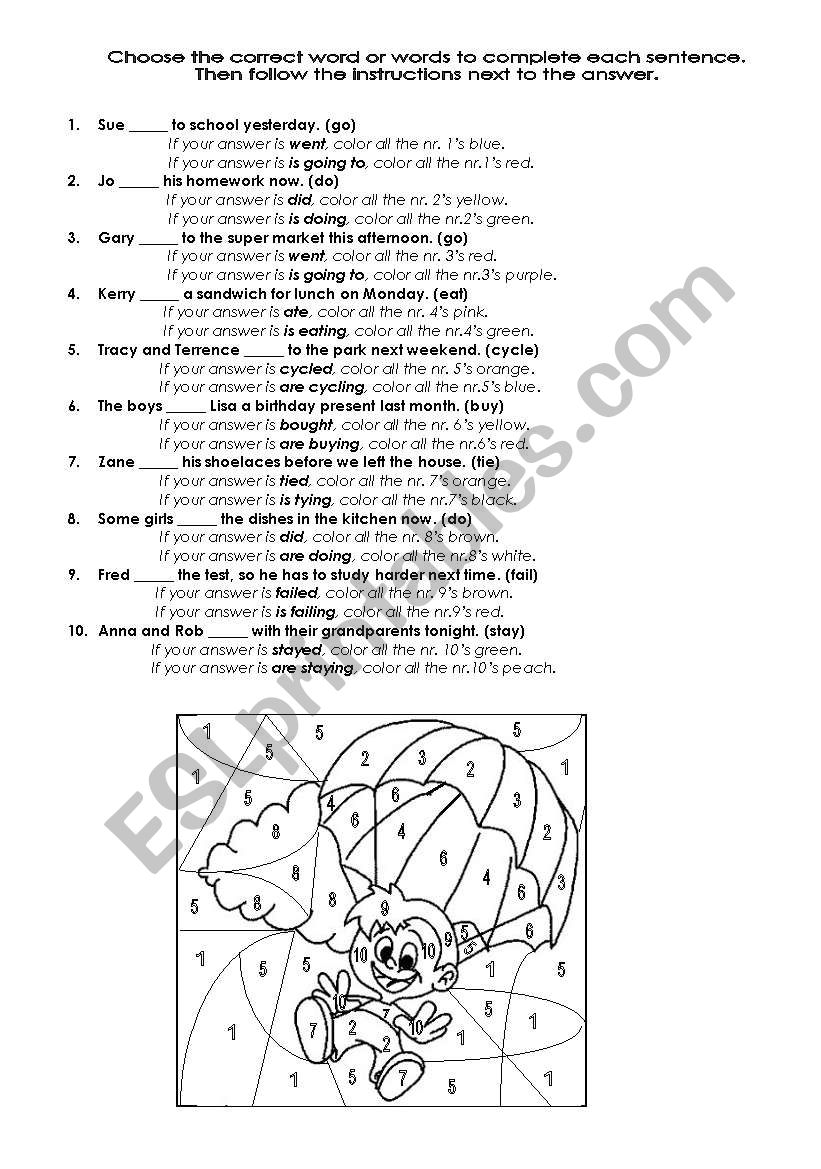 Color by answer 2 worksheet