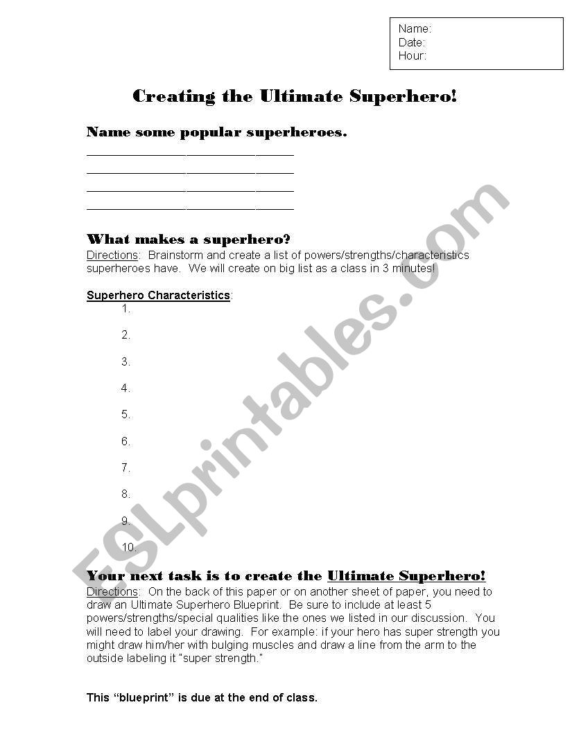 Creating the Ultimate Superhero