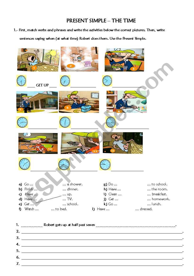 Present Simple- The Time worksheet