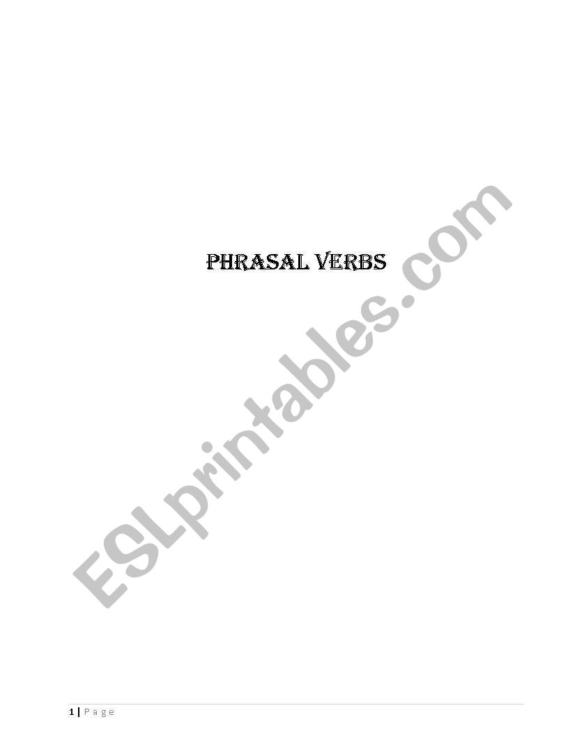 phrasal verbs worksheet