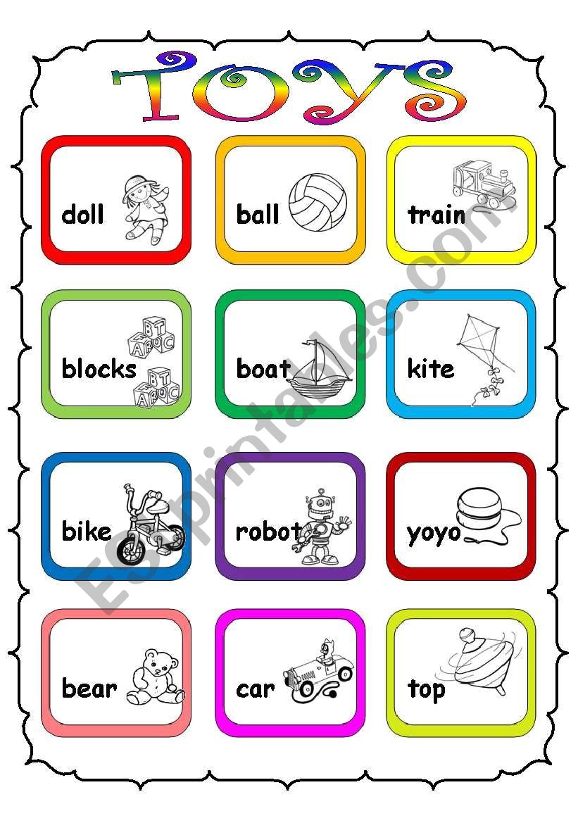 worksheets for kindergarten toys