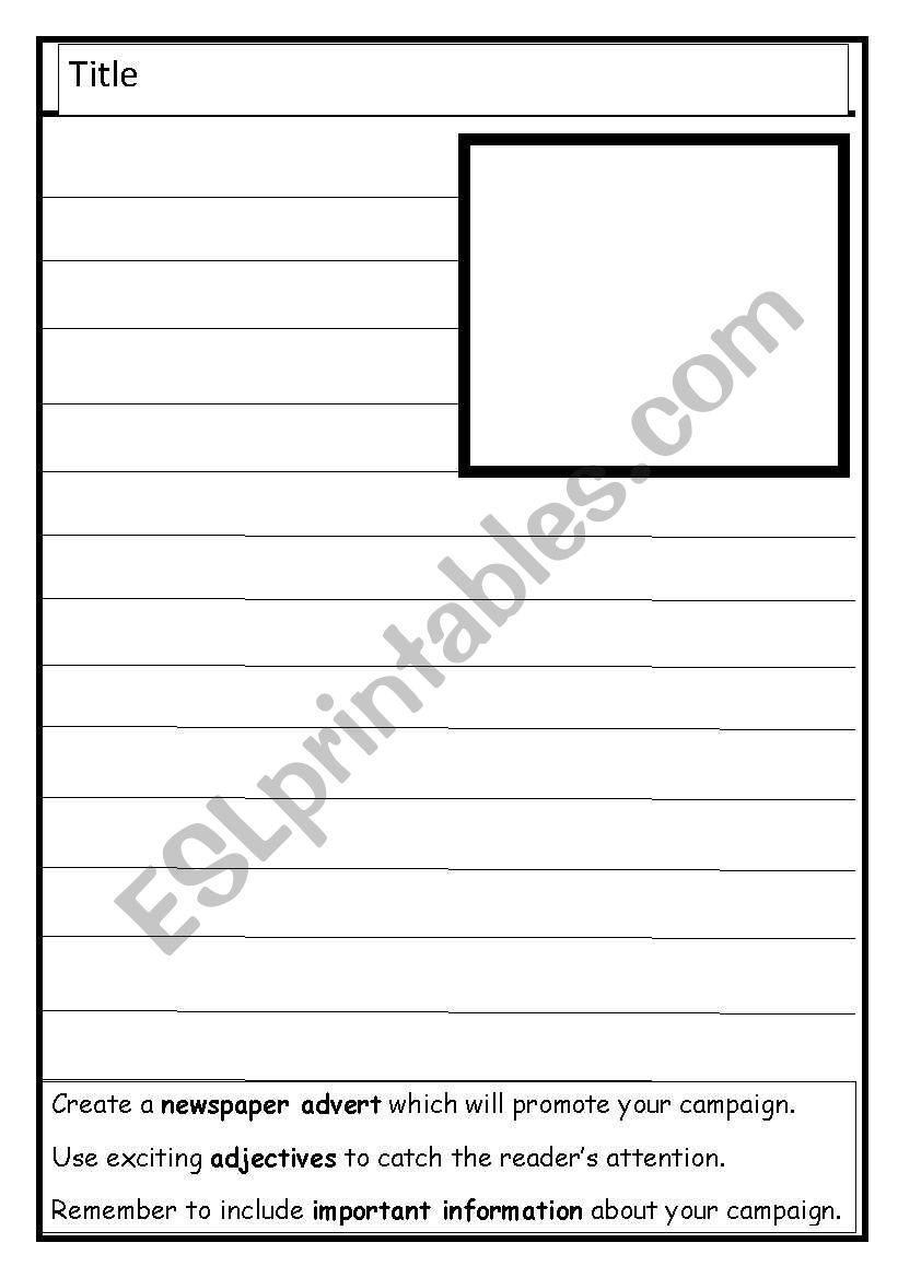 Create a newspaper campaign worksheet