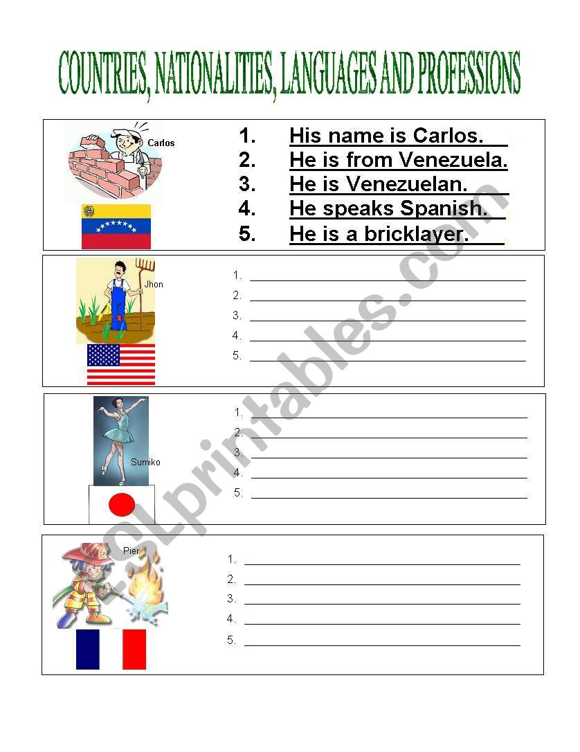 Describing people worksheet