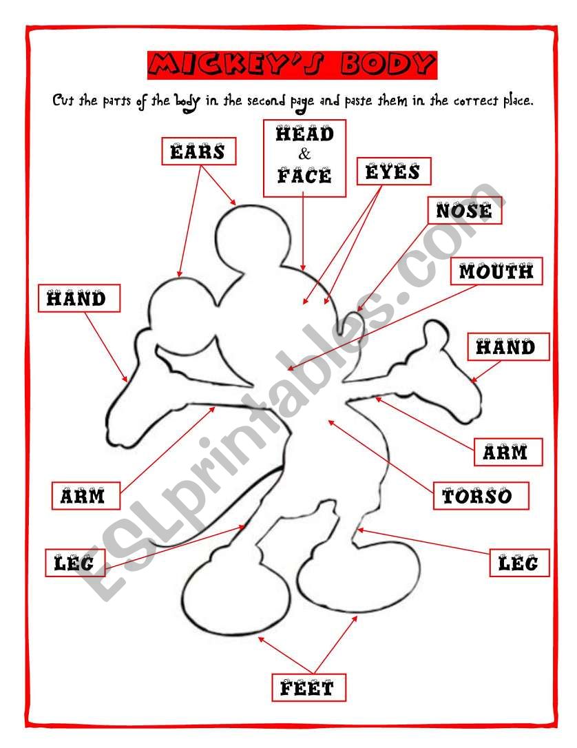 MICKEYÂ´S BODY 2/2 worksheet