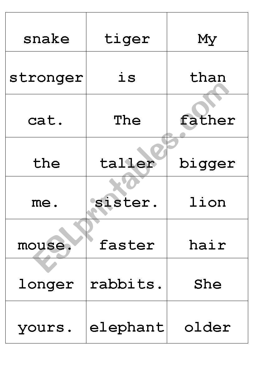 Sentence swaps worksheet