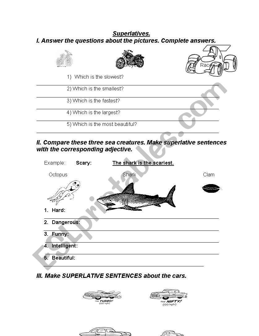 Superlatives worksheet