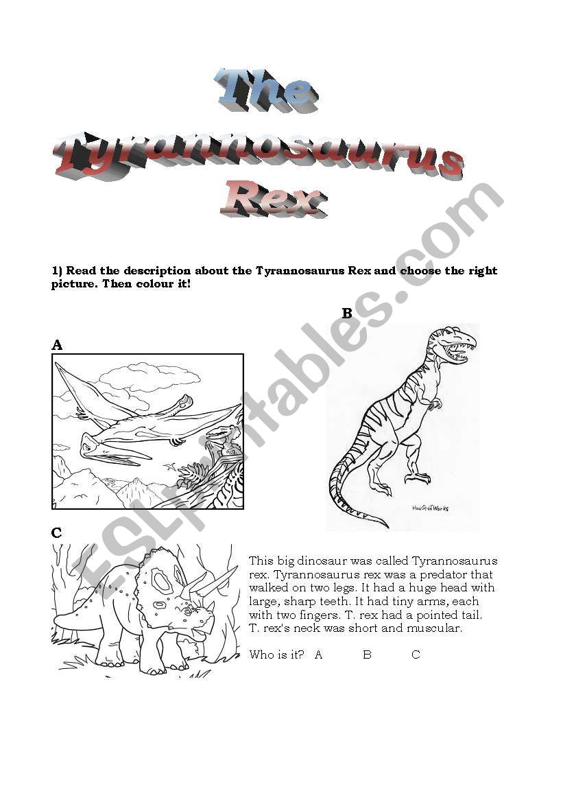 Dinosaurs worksheet