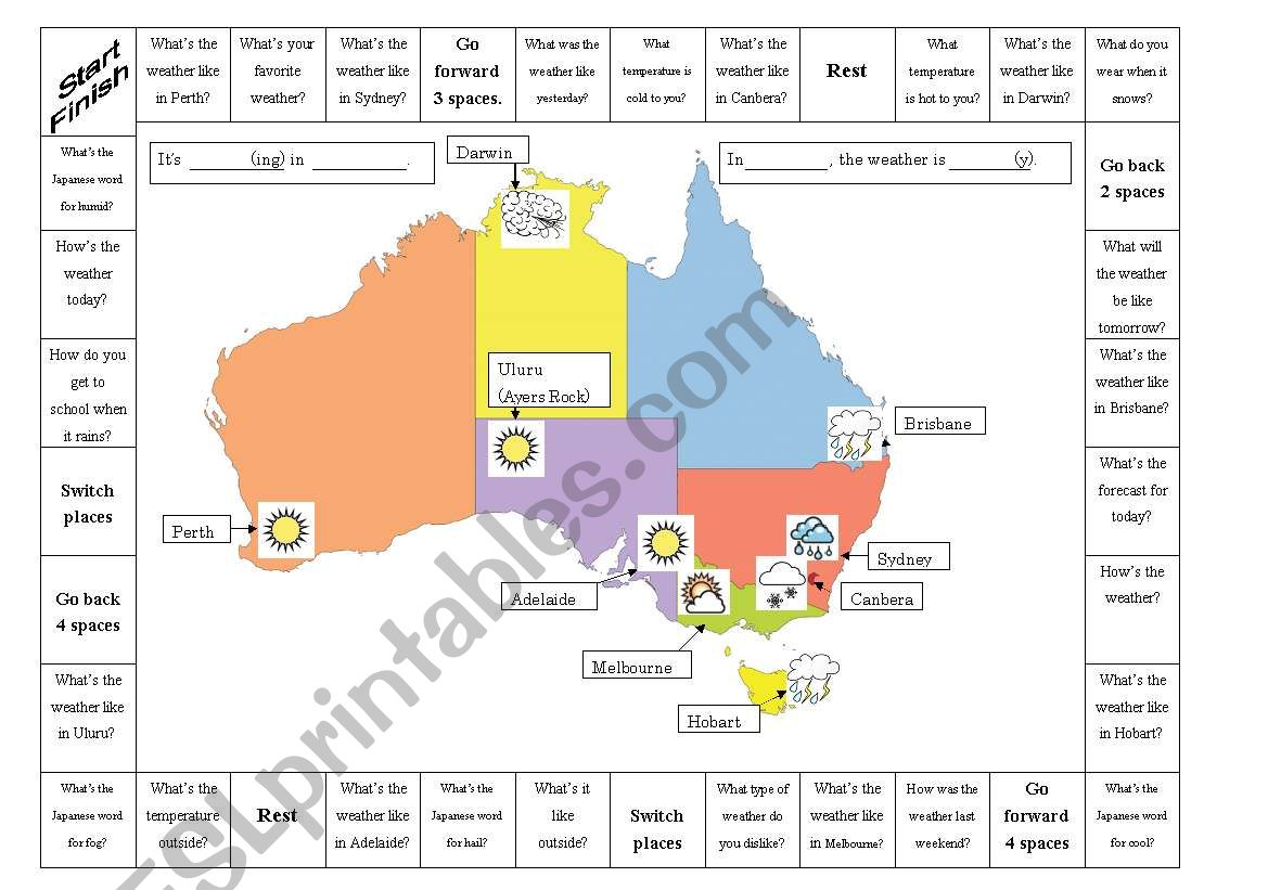 Weather Game worksheet