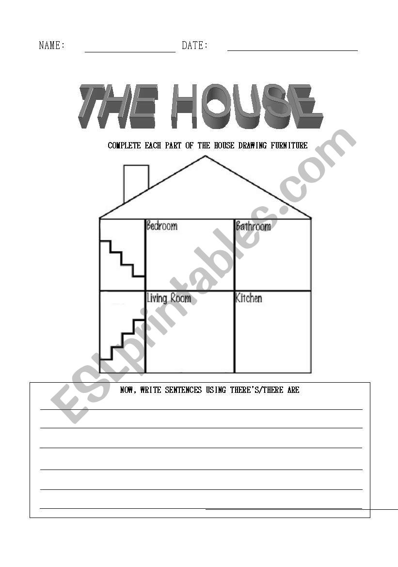 Complete the house and write sentences (2)