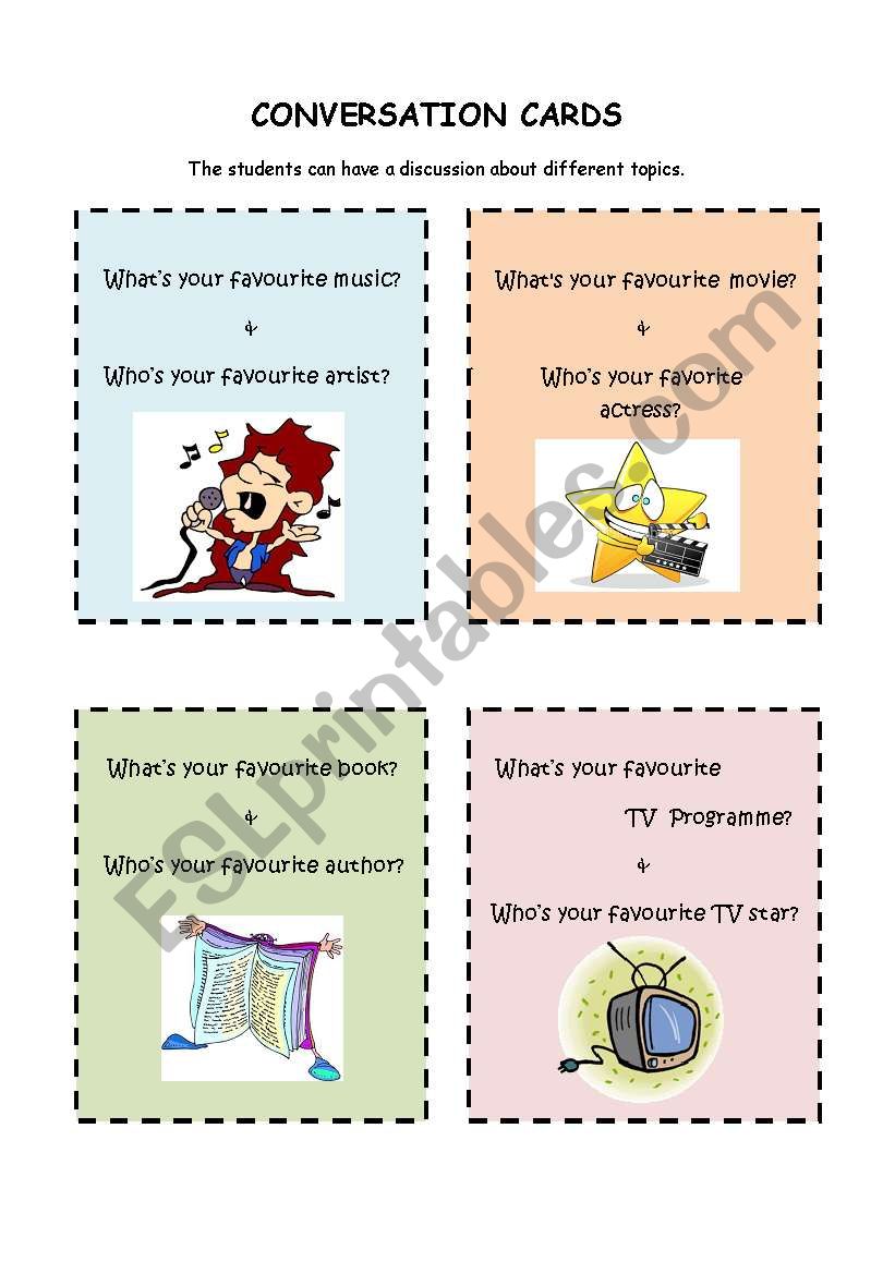 CONVERSATION CARDS worksheet