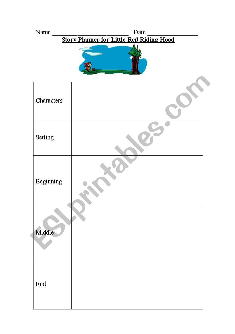 story planner worksheet