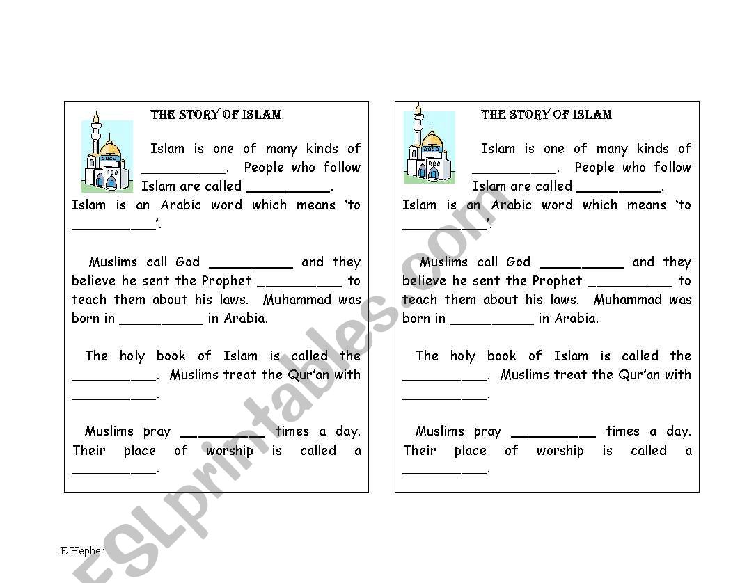 Story of islam worksheet