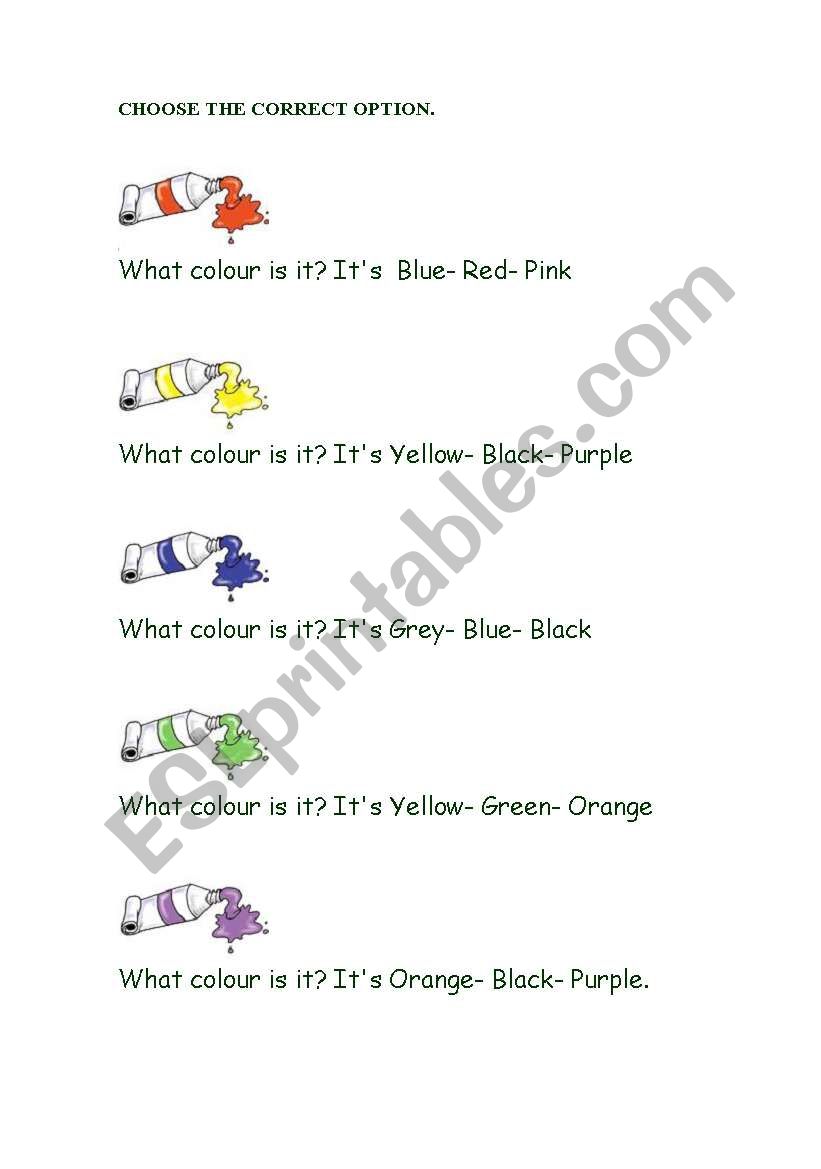 colours worksheet