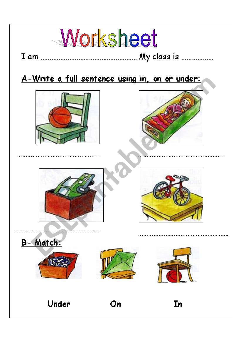 toys and prepositions worksheet