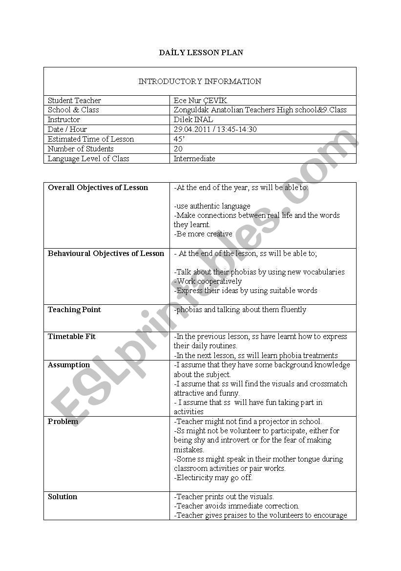 lesson-plan worksheet