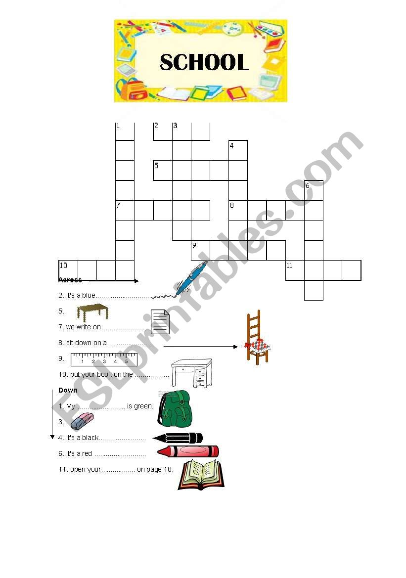 SCHOOL CROSSWORD worksheet