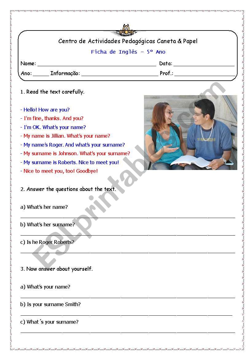 Presentations worksheet