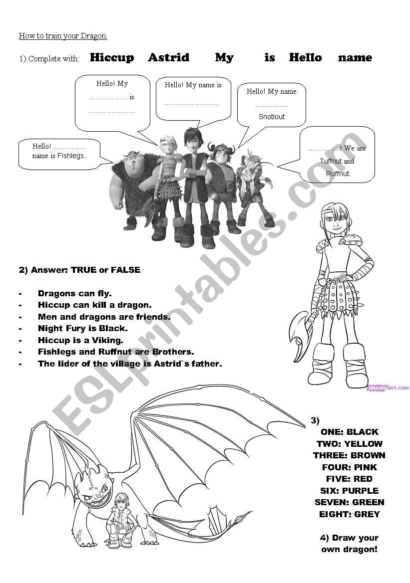 How to train  your Dragon! worksheet
