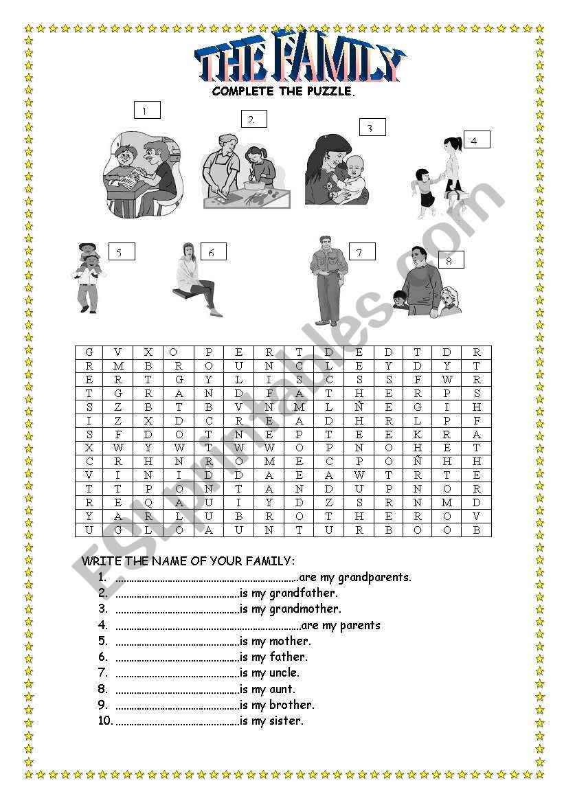 FAMILY worksheet