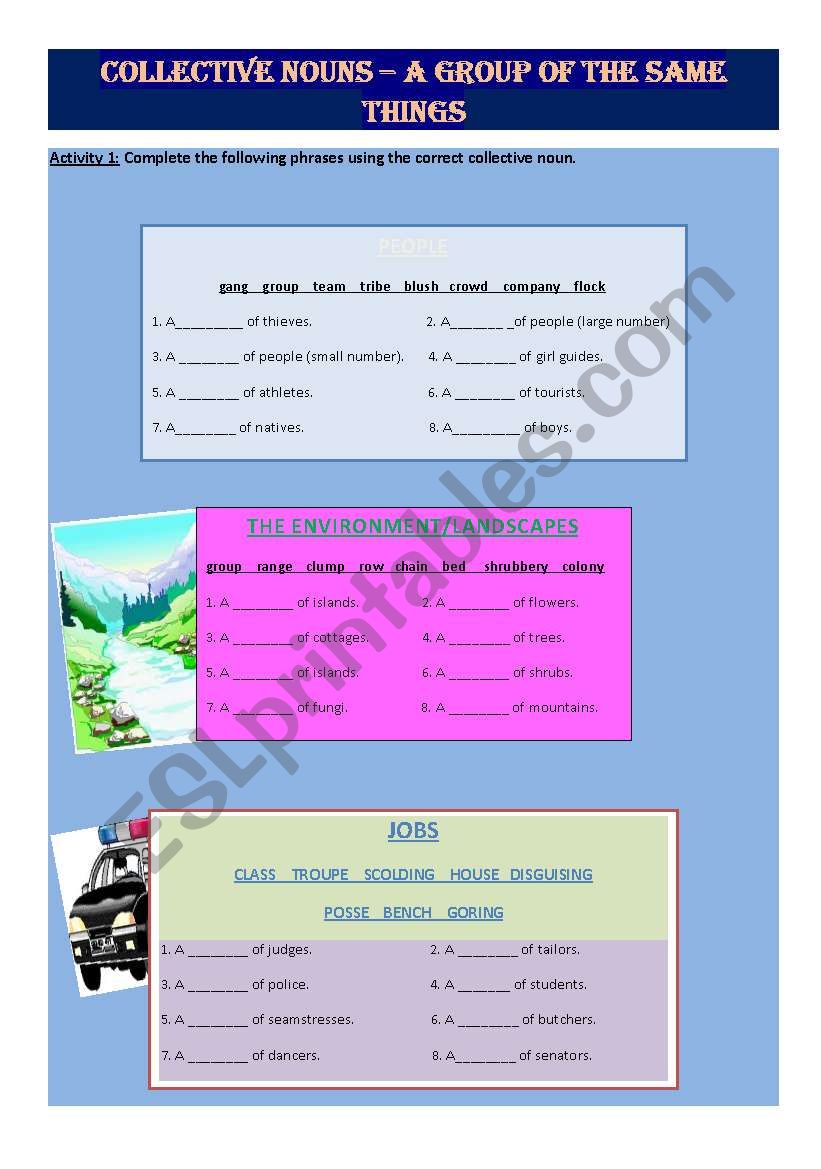 Collective Nouns worksheet