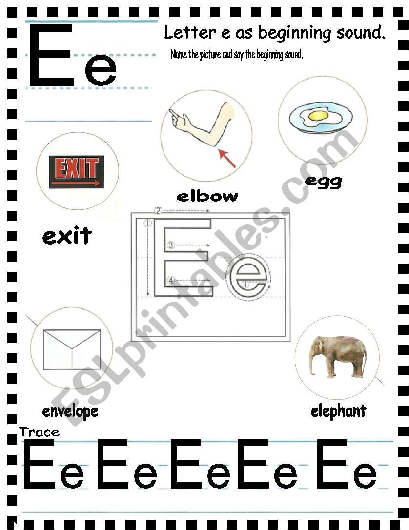 ABC - letter Ee as beginning sound