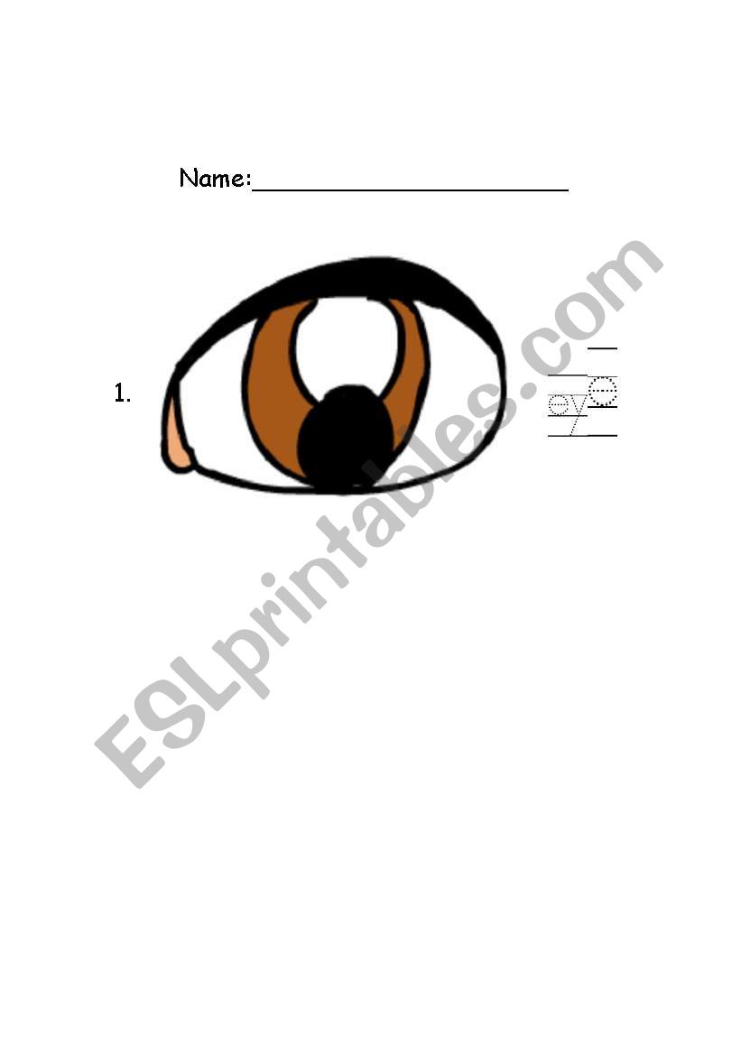 Trace the Parts of the Body worksheet