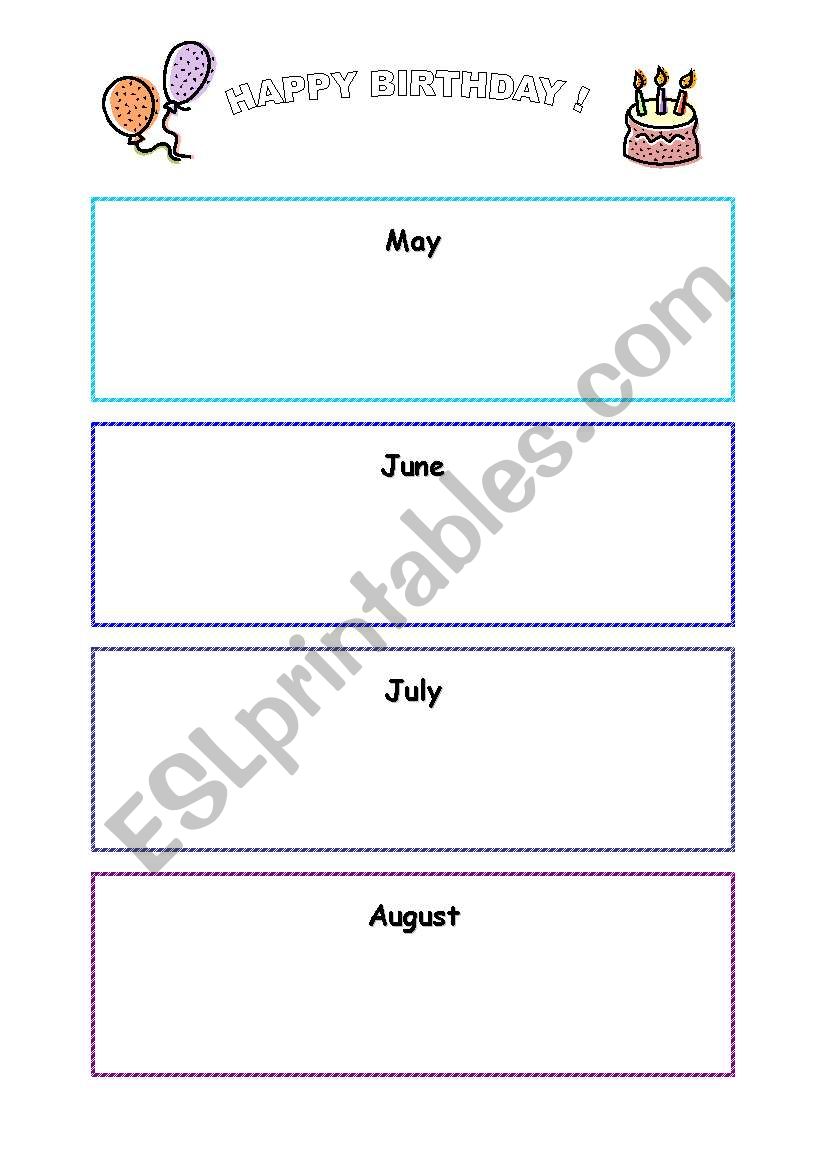 Birthday Calendar II worksheet