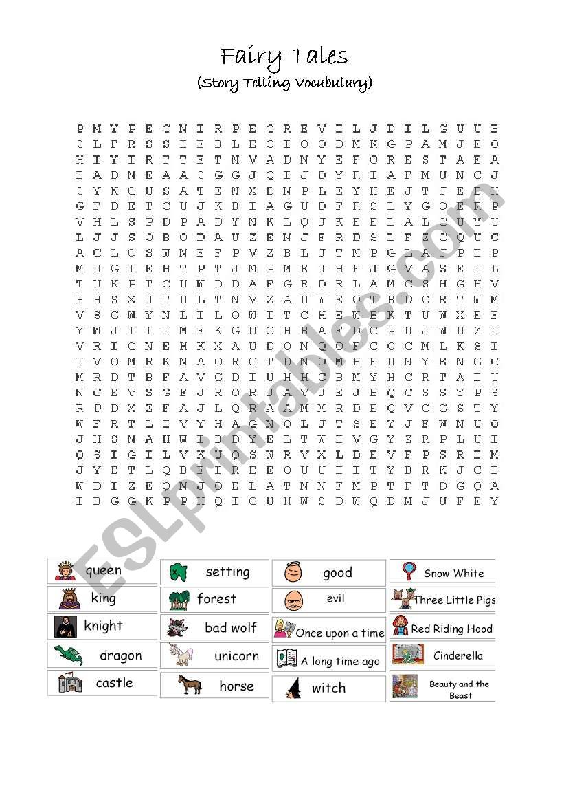 Fairy Tale Wordsearch worksheet