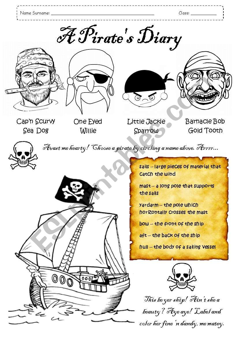 A Pirates Diary, pages 1 and 2