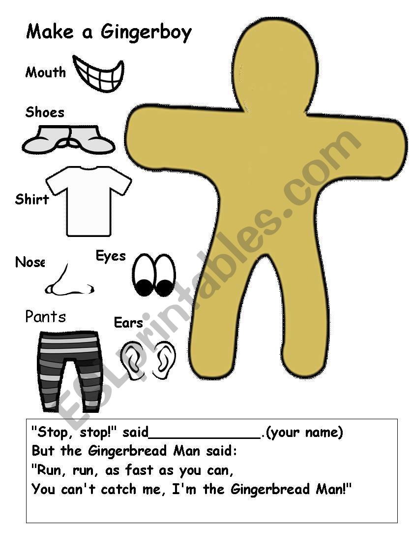 The Gingerboy (Draw Your Own) worksheet