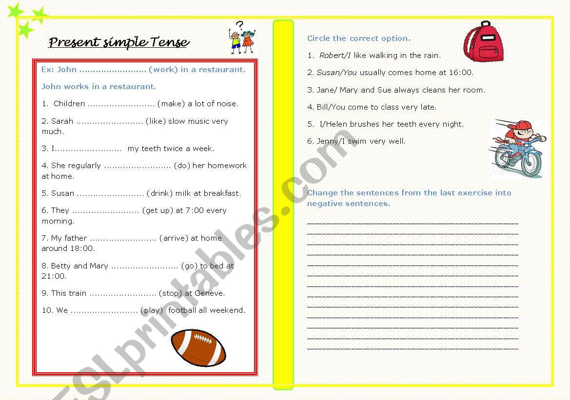 Present simple worksheet