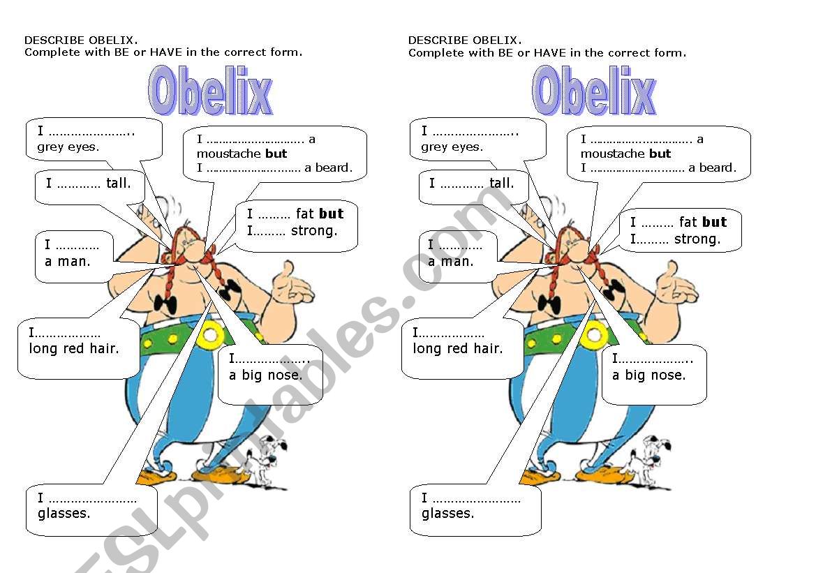 Describe Asterix worksheet