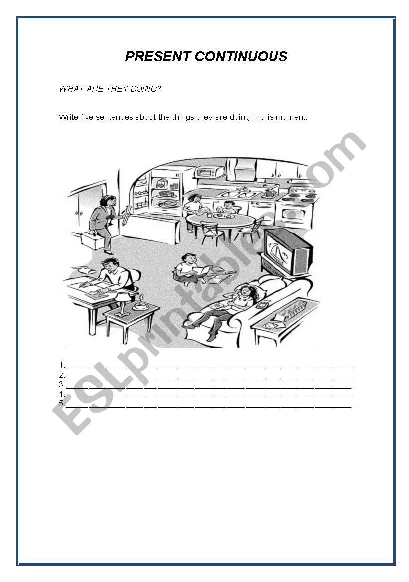 present continuous worksheet