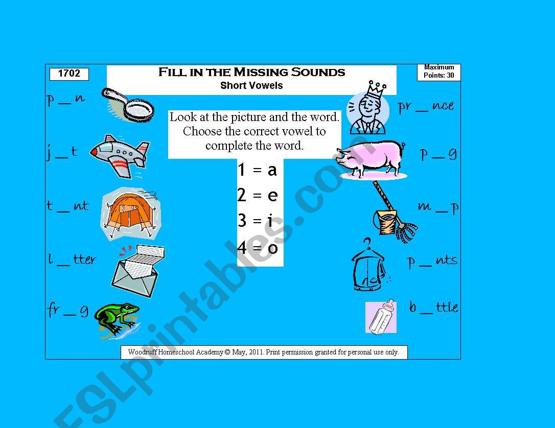 Card for Geosafari Laptop Machine - vowel sounds