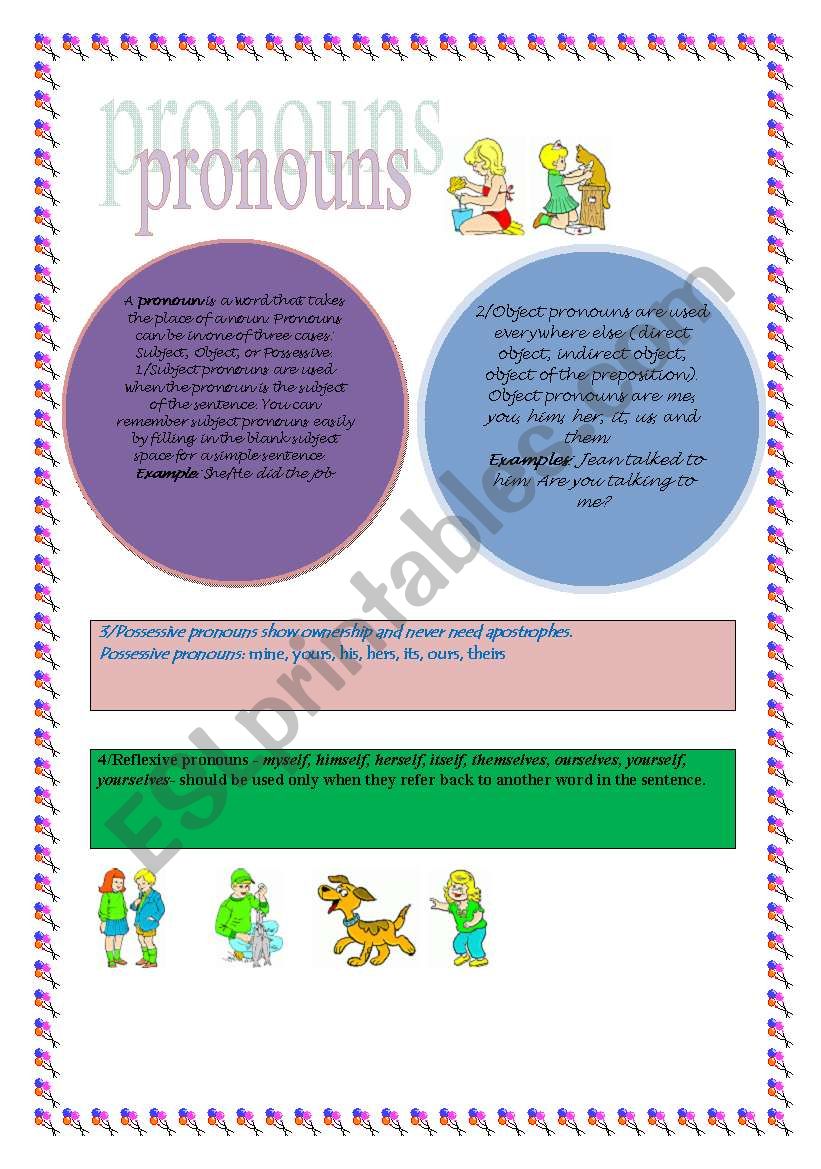 pronouns worksheet
