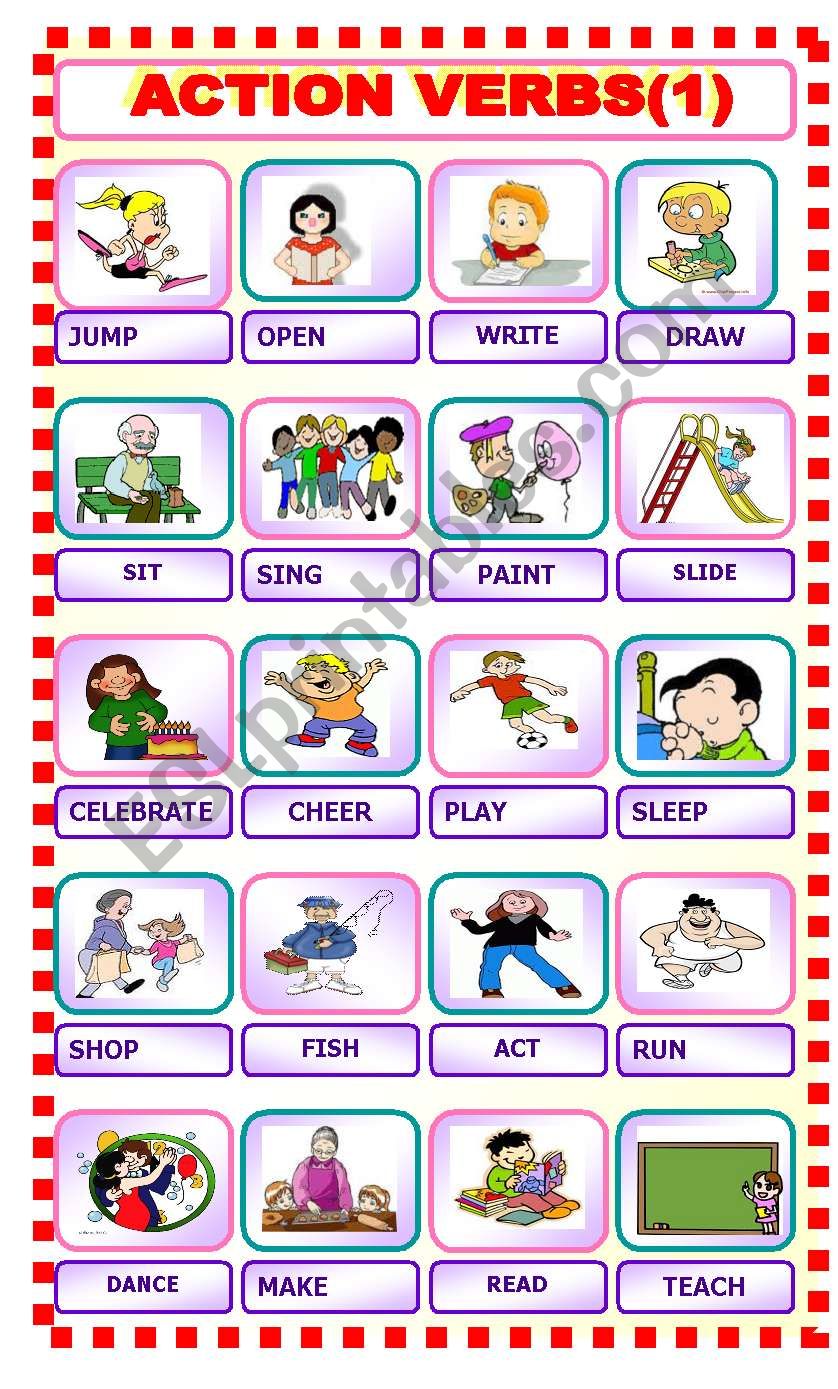 ACTION VERBS(1) worksheet